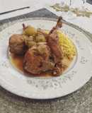 Codornices con uvas y jengibre