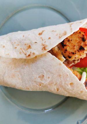 Une photo de 🌯 Wrap poulet, bacon, chèvre !! 🌯