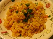 A picture of brown rice pilaf