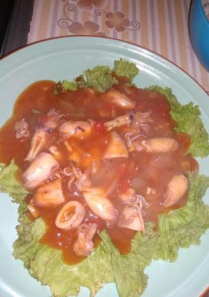 Foto resep Cumi saos asem pedas