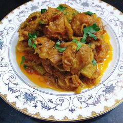 A picture of Mutton with bitter Melon/Gourd.