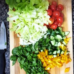 A picture of Salad with Orange Juice🍊🥗 سلطة مع عصير البرتقال.