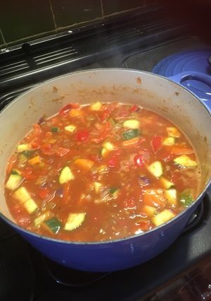 A picture of Clear-out-the-fridge Veg Soup.