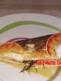 Spigola al Forno con Vinaigrette all' Arancia