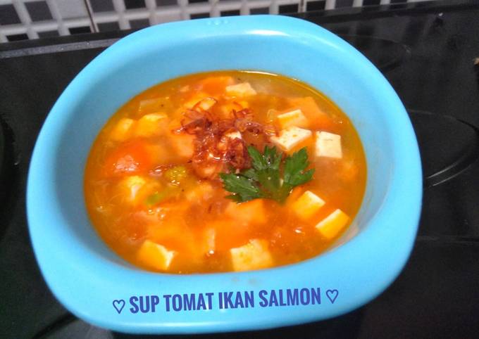 Mpasi 1 tahun sup tomat ikan salmon