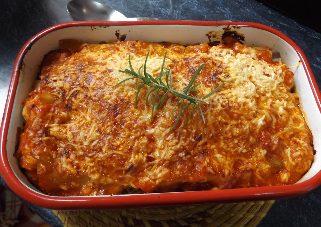 Falsa lasaña de berenjenas y alcachofas