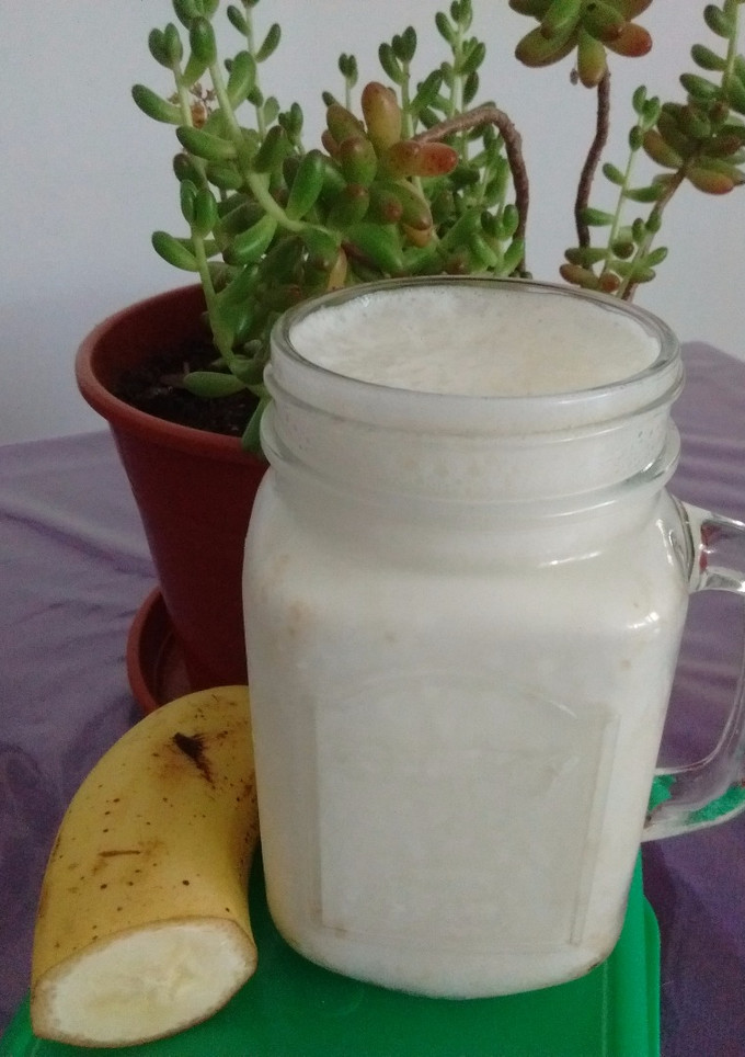 Una foto de Licuado de banana y leche