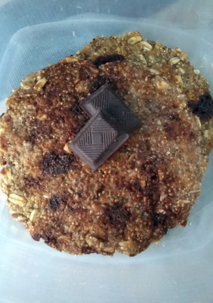 Una foto de Hot cakes de avena con chocolate