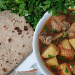 A picture of Aloo chicken.