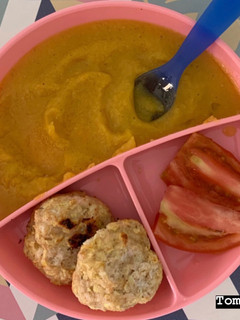 Una foto de BLW Ideas Albóndigas de pavo y manzana