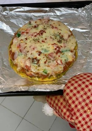 A picture of Healthy Moong Daal Veggie Pizza.