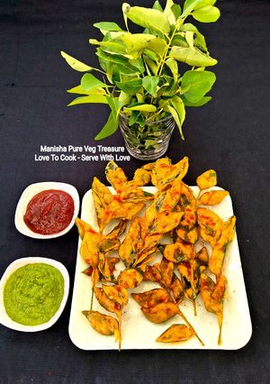 A picture of Crispy Curry Leaves Fritters - Kadi Patta Bhajiya in 10 Minutes.