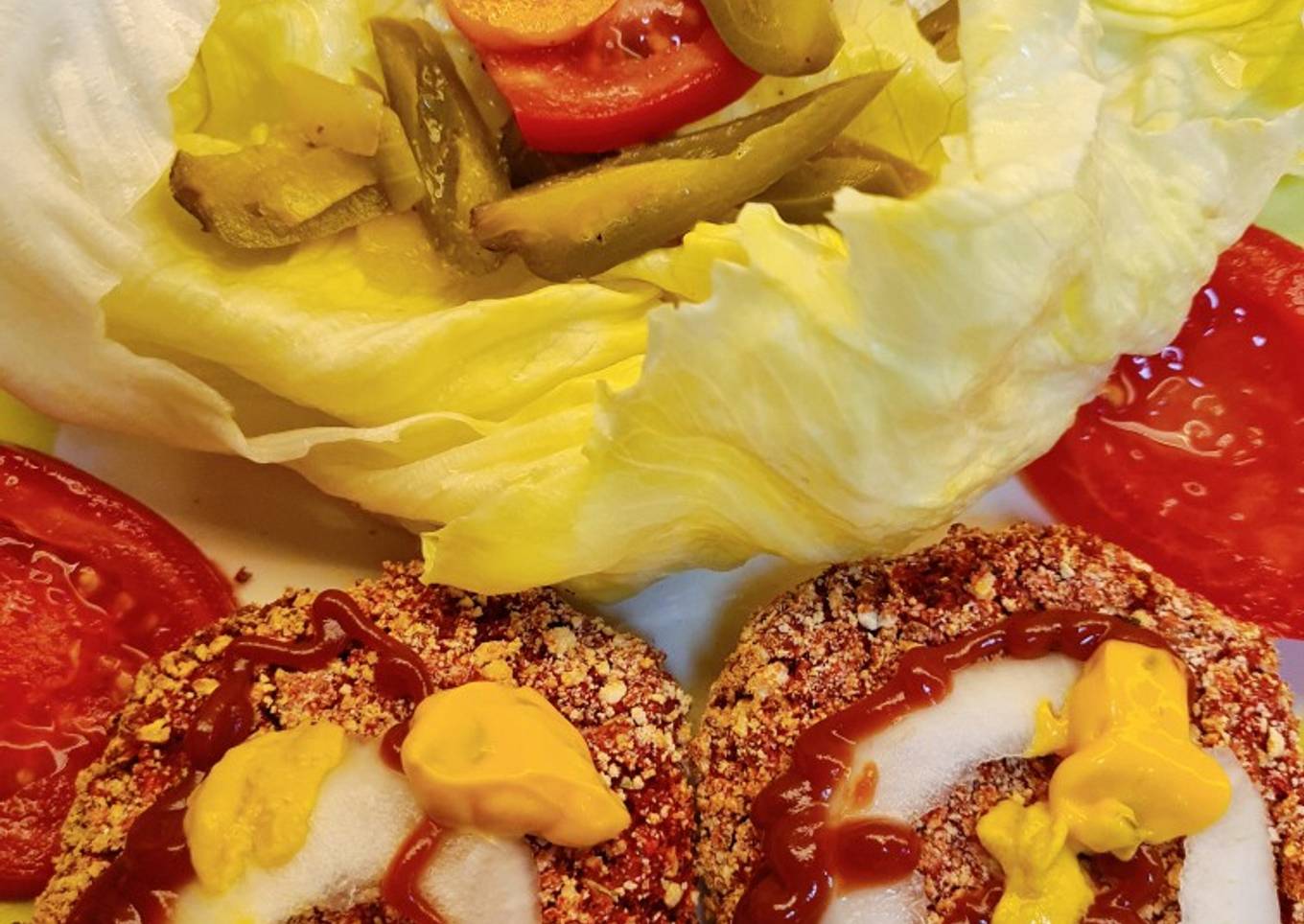 Hamburguesas de trigo, en freidora de aire, tipo horno