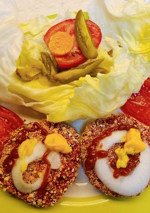 Una foto de Hamburguesas de trigo, en freidora de aire, tipo horno