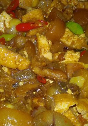 Foto resep Tumis cecek tahu pedas(kulit sapi)