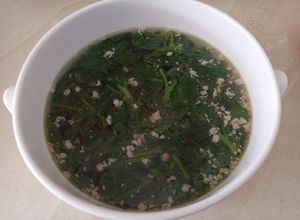 Hình của món Canh Mồng Tơi Thịt Xay.