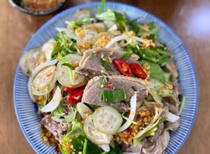 Hình của món Cháo và gỏi vịt kiểu miền Trung.