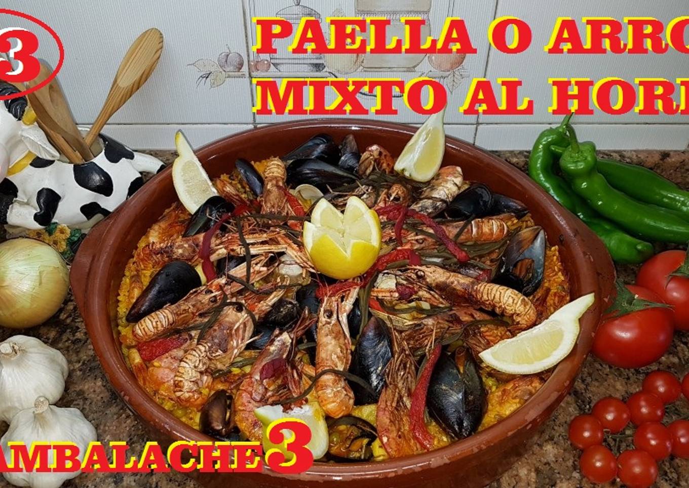 Arroz o paella mixta al horno