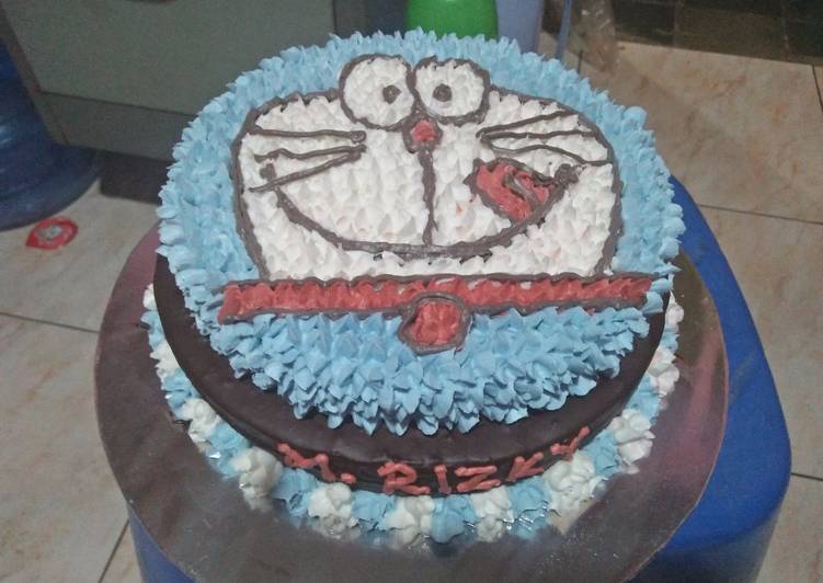 Resep Cake doraemon simple anti gagal Anti Gagal