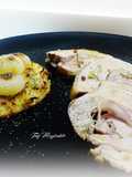 Arrosto di vitello con rosti di patate e cipolle borettane arrosto in tegame