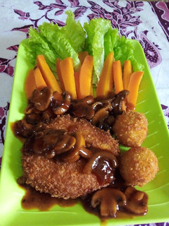 Foto resep Ayam Cincang Goreng Saos Jamur