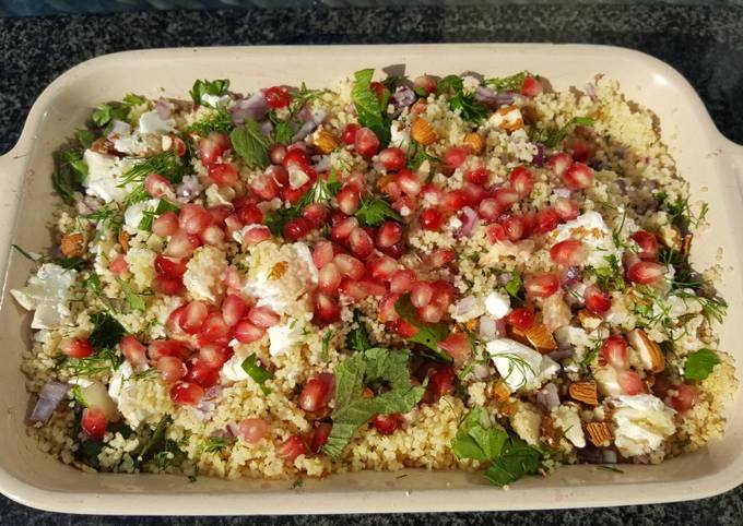 Herby feta couscous salad