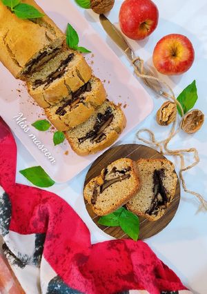 عکسی از دستور کیک سیب شکلاتی