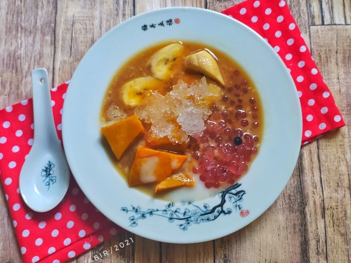Langkah Mudah untuk Menyiapkan Resep  Es Kolding Pisang Labu Kuning Mutiara (fiber cream) yang Enak Banget, Lezat Sekali