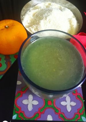 A picture of Orange powder mix.