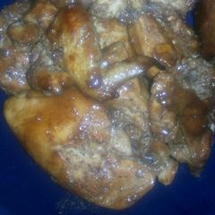 A picture of Spicey sticky chicken.