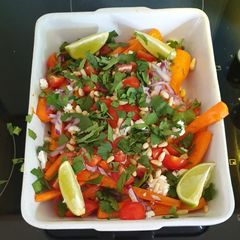 A picture of Roast carrot, coriander & feta salad.