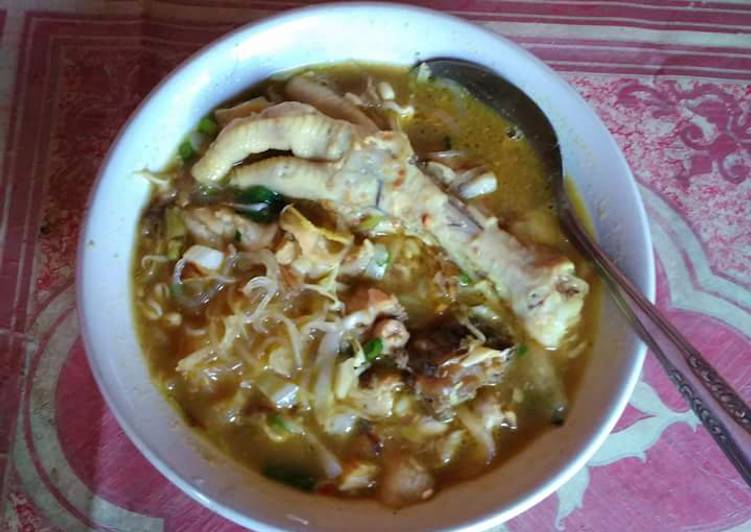 Cara Gampang Menyiapkan Soto ayam ceker Anti Gagal