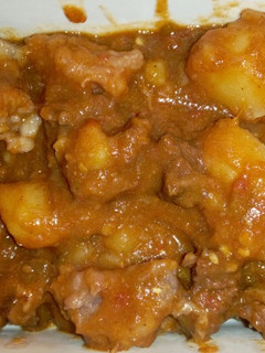 A picture of Yams,potatoes and beef.
