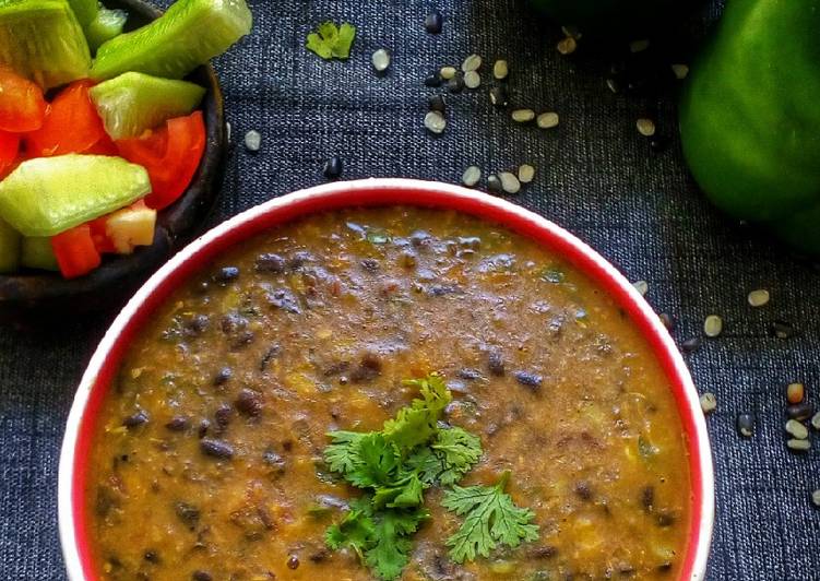 Steps to Prepare Super Quick Homemade Kali dal shimla mirch tadka