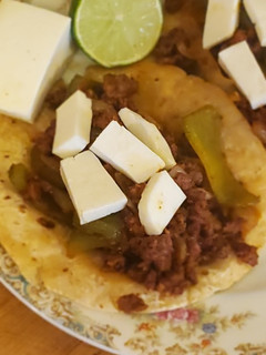 A picture of Chorizo tacos.