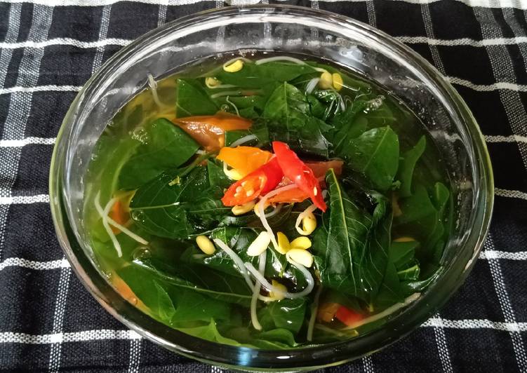 Cara Gampang Menyiapkan Sayur Bening Daun Katuk dan kecambah kedelai yang Sempurna