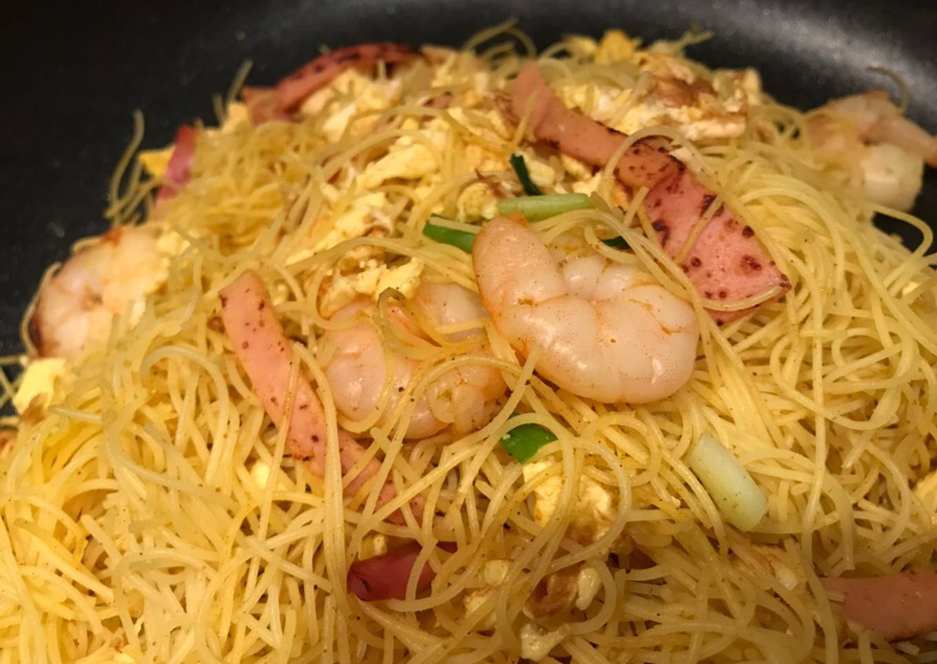 On diets version of Star Fried Rice Pasta 減肥吃的星洲炒米