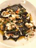 Black handkerchief pasta with cuttlefish, mussels, prawn and chilli