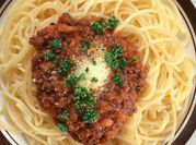 A picture of pasta carrot bolognese