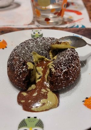 Foto di Tortino dal cuore morbido al pistacchio cotti in friggitrice ad aria