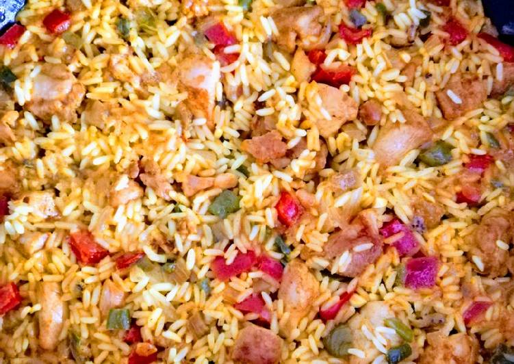 Arroz con pinchitos de pollo