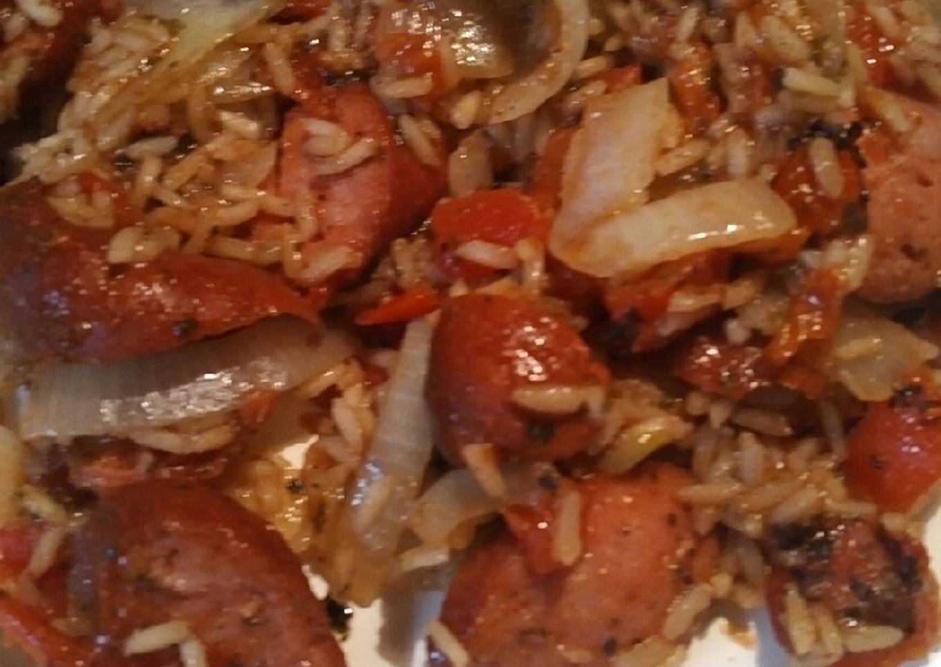 Rice, Roasted Tomatoes, and Sausage, with Preserved Lemon Brine