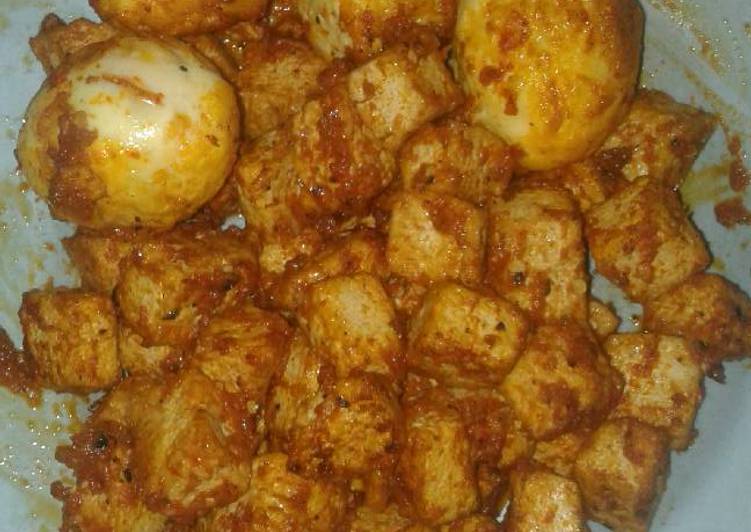 Telor,tahu sambal balado