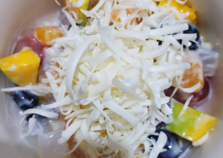 Bagaimana Menyiapkan Salad buah rainbow Bikin Manjain Lidah