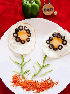 A picture of Half fry egg.