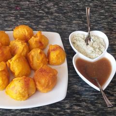 A picture of Packed Potatoes with Coconut n Tamarind sauces#Theme Challenge.
