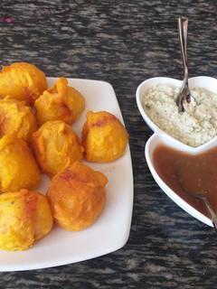 A picture of Packed Potatoes with Coconut n Tamarind sauces#Theme Challenge.