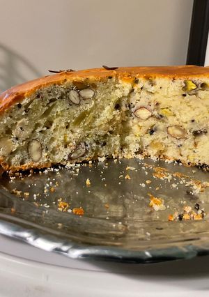 Une photo de Gâteau aux fruits secs, citron vert et anis