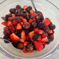 A picture of Red Berry Fruit Salad 🍒🍓.
