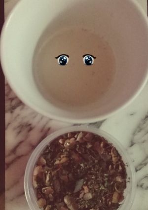 Una foto de Leche especiada con menta☕
